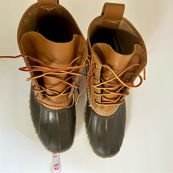 LL Bean Brown Leather Unisex Unlined Ankle Duck Boots Size 7N Men and 9N Women - Picture 5 of 11